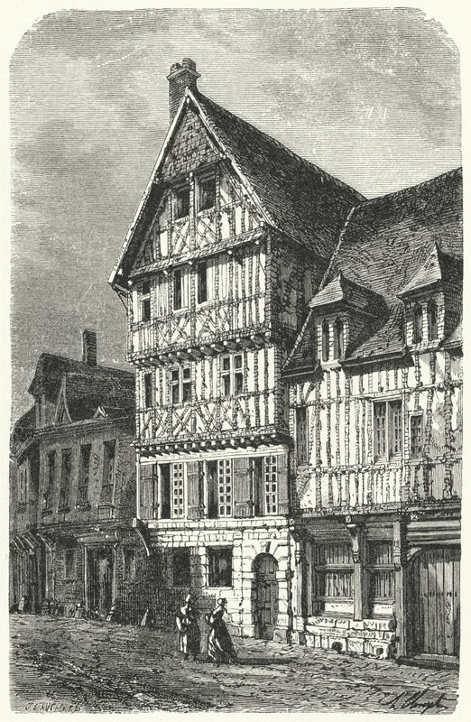 Pierre Corneille francia drámaíró születési helye Rouenben (metszet) alkotó: German School