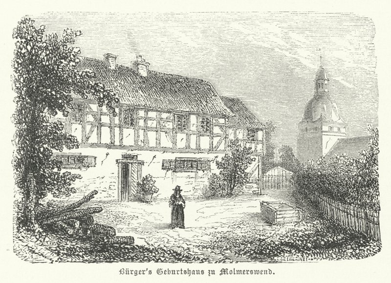 Gottfried August Buerger német költő szülőhelye, Molmerswende (metszet) alkotó: German School