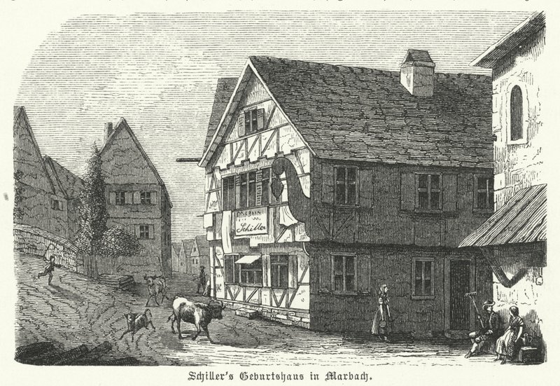 Friedrich Schiller német költő és drámaíró szülőhelye, Marbach am Neckar alkotó: German School