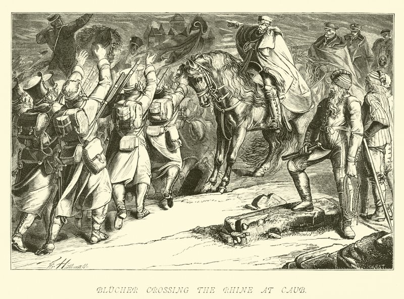Blucher átkel a Rajnán Caubnál alkotó: German School