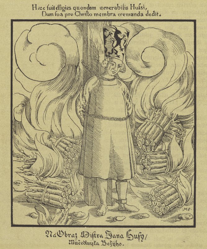 Máglyán elégették a cseh keresztény reformátort, Jan Huszt, Konstanz, 1415. július 6. alkotó: German School