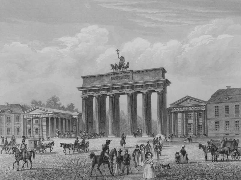 Brandenburgi kapu, Berlin (acélmetszet) alkotó: German School