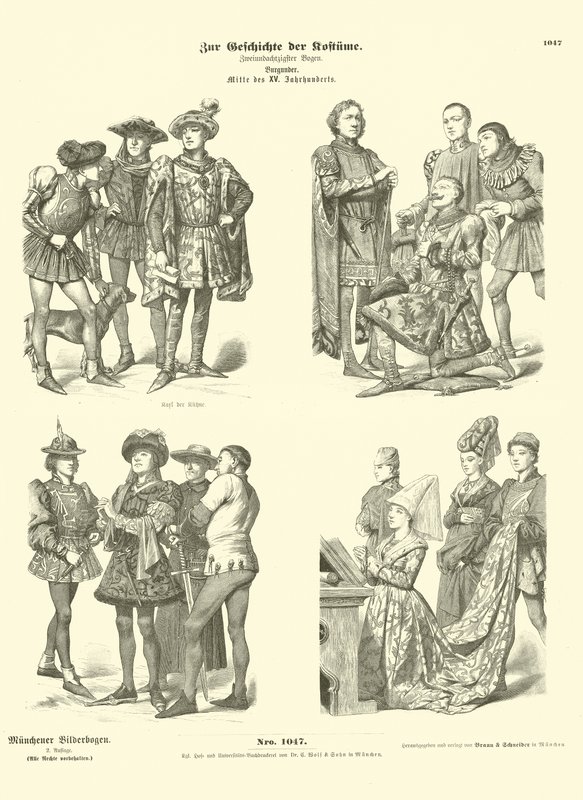 Burgund viseletek, 15. század közepe alkotó: German School