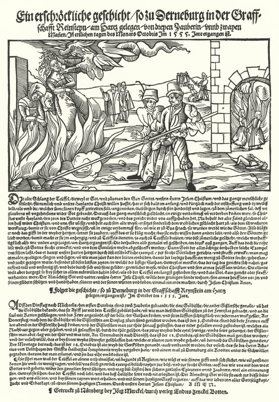 Boszorkányok égetése Regenstein megyében, a Harzban, Németországban alkotó: German School