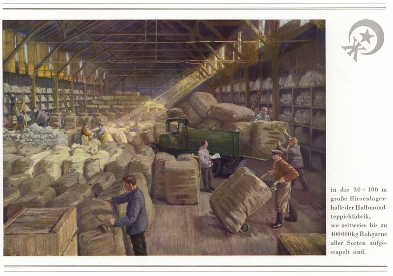 Szőnyeggyártó cég Halbmond-Teppichfabrik Von Koch Und Te Kock (színes litográfia) alkotó: German School