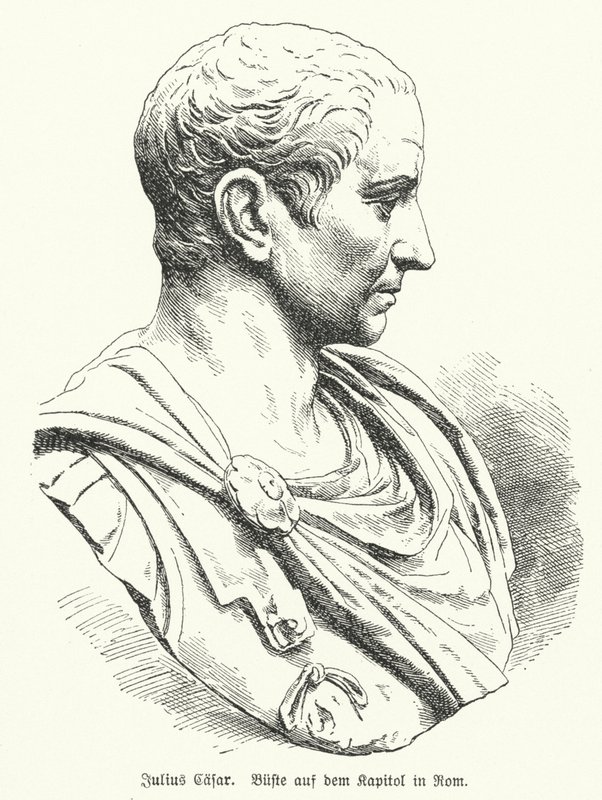 Julius Caesar mellszobra (litho) alkotó: German School