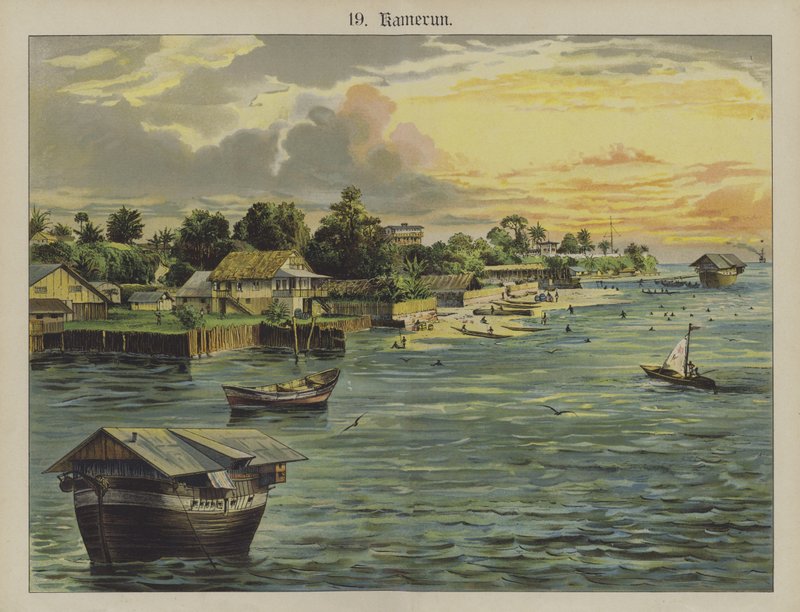 Kamerun, Közép-Afrika (színes litho) alkotó: German School