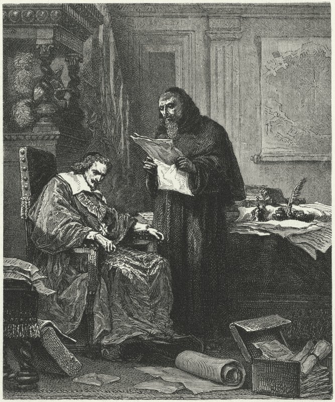 Richelieu bíboros és bizalmasa és ügynöke, Pere Joseph (metszet) alkotó: German School