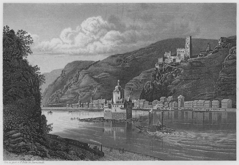 Caub And The Pfalz (metszet) alkotó: German School