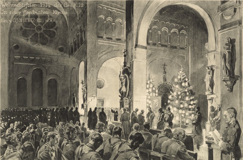Karácsonyi ünnepségek a flandriai templomban alkotó: German School
