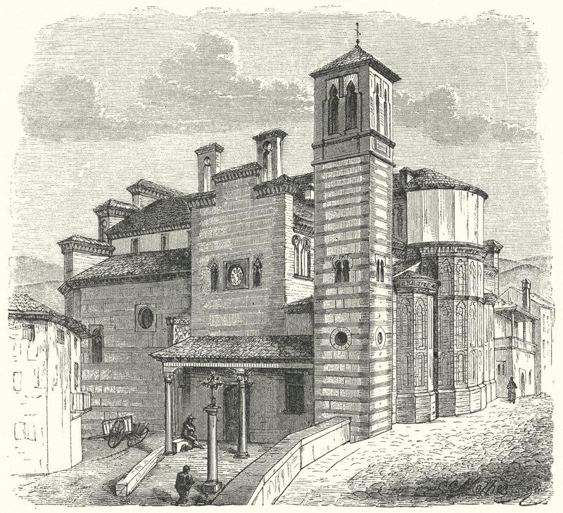 Santiago del Arrabal templom, Toledo, Spanyolország (metszet) alkotó: German School