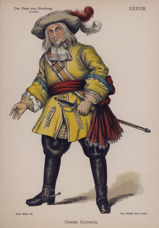 Kottwitz ezredes, a Der Prinz von Homburgból (Homburg hercege), Heinrich von Kleist (színes litó) alkotó: German School