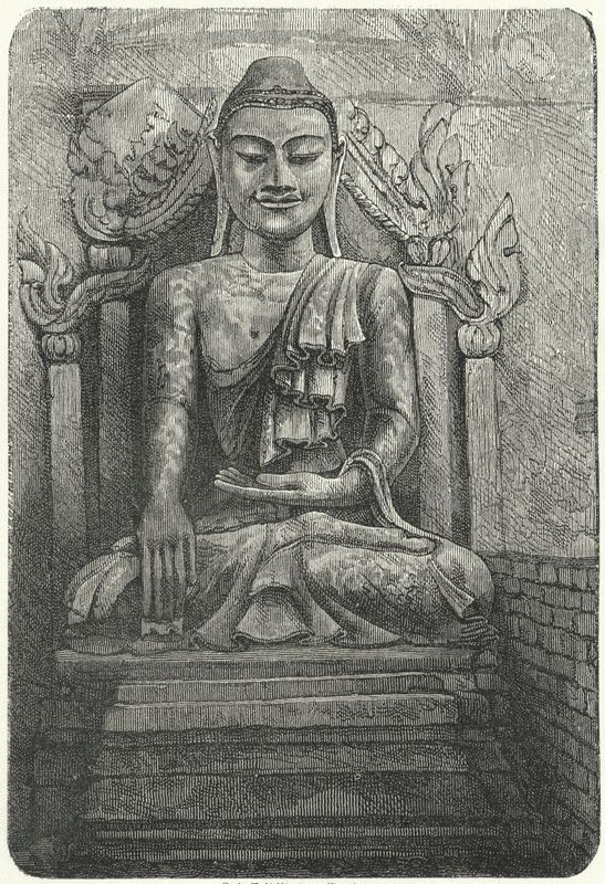 Kolosszális Buddha szobor (metszet) alkotó: German School