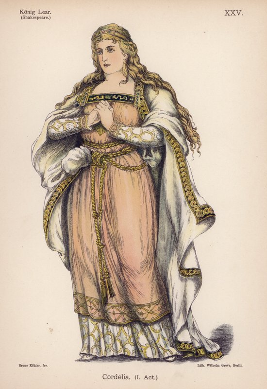 Cordelia, Shakespeare Lear királyából (színes litó) alkotó: German School