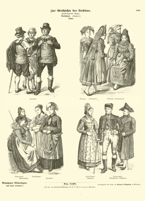 Jelmezek Badenből, Németországból, 19. század alkotó: German School