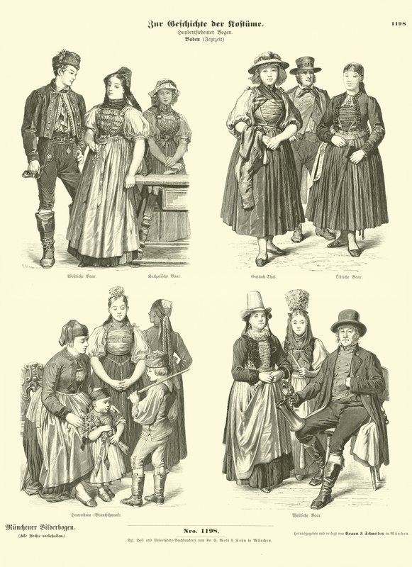Jelmezek Badenből, Németországból, 19. század alkotó: German School