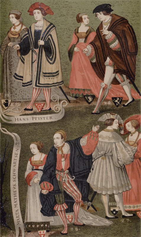 A bajor augsburgi polgárok jelmezei 1520-ban alkotó: German School