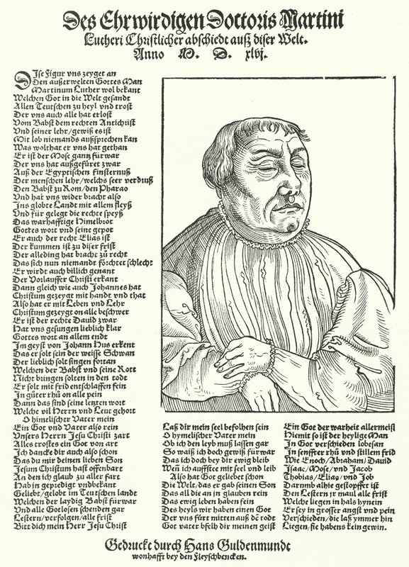 Martin Luther német protestáns reformátor halála (metszet) alkotó: German School