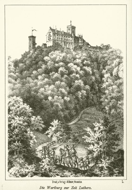 Wartburg Luther korában (metszet) alkotó: German School