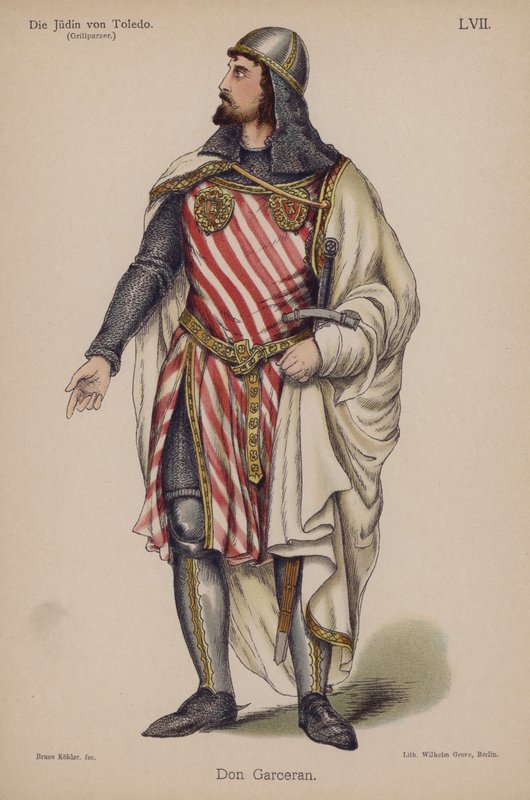 Don Garceran, a Die Judin von Toledo-ból (A toledói zsidónő), Franz Grillparzer (színes litó) alkotó: German School