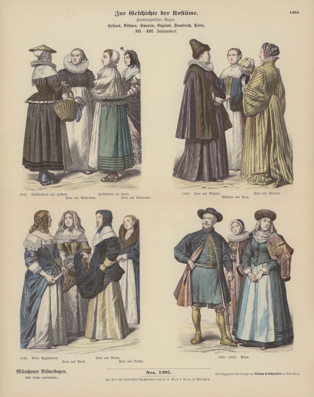 Holland, cseh, spanyol, angol, francia és lengyel, jelmezek alkotó: German School