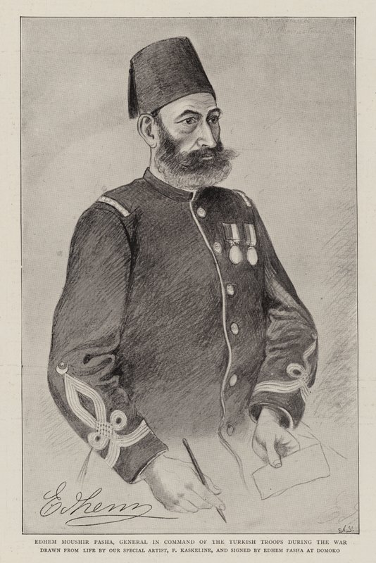 Edhem Moushir Pasha, a török csapatok parancsnoka a háború alatt (litho) alkotó: German School