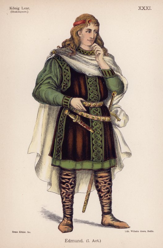 Edmund, Shakespeare Lear király című művéből (színes litó) alkotó: German School