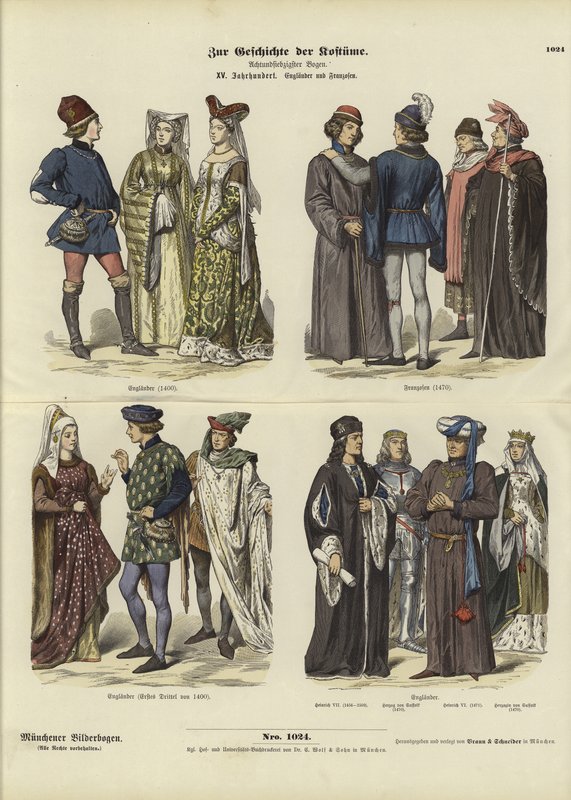 Angol és francia jelmezek, 15. század alkotó: German School