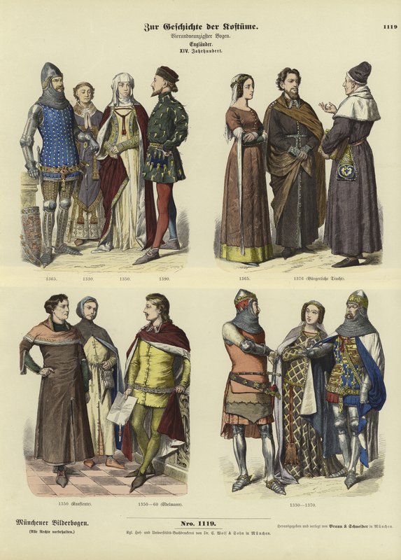 Angol kosztümök, 14. század alkotó: German School