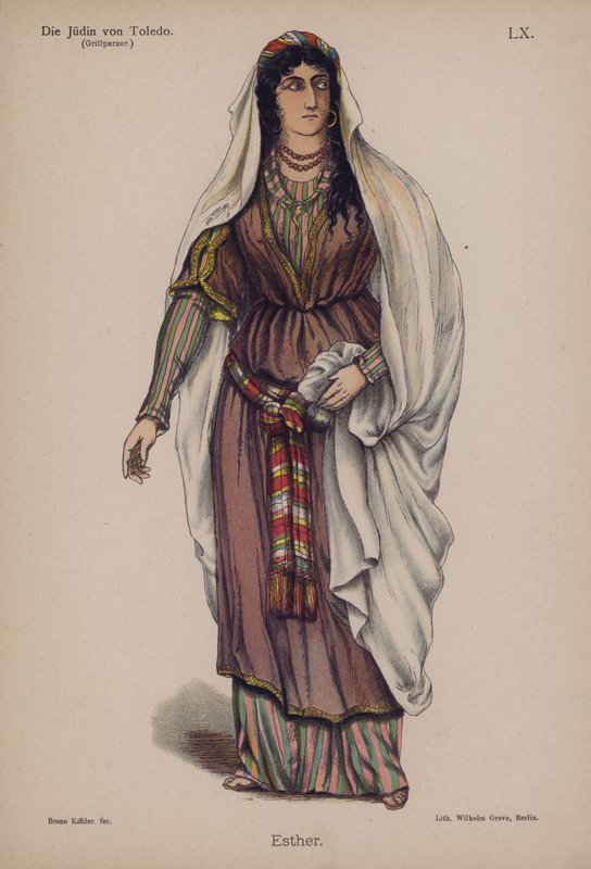 Eszter, a Die Judin von Toledo-ból (A toledói zsidónő) Franz Grillparzertől (színes litó) alkotó: German School