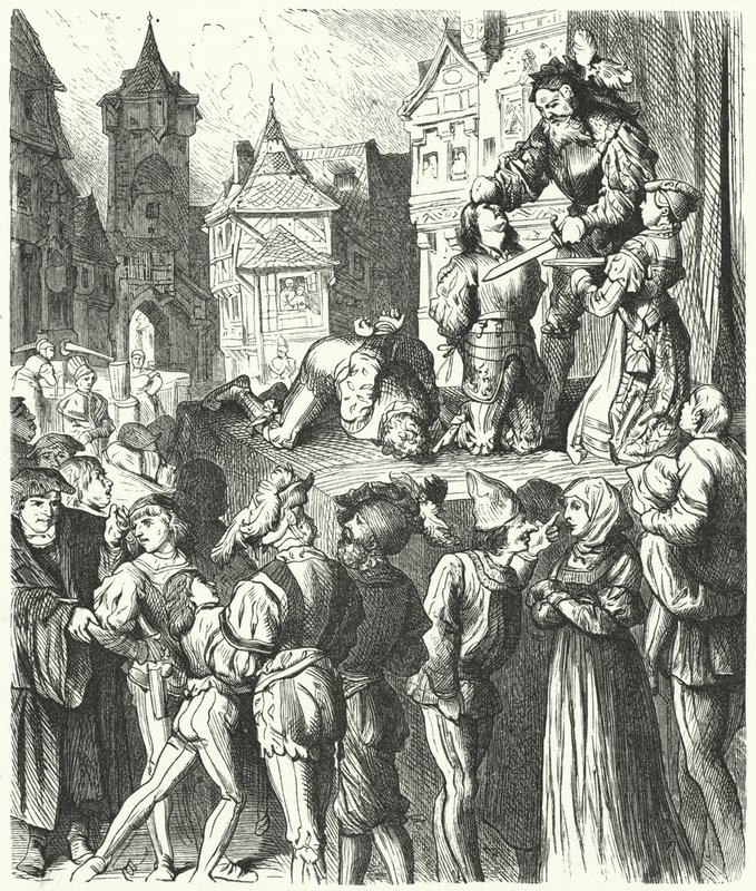 Kivégzési jelenet Titus Andronicustól (metszet) alkotó: German School