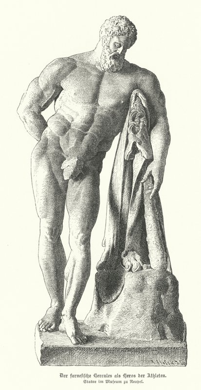 Farnese Hercules, Lysippos ókori görög szobrának római másolata (metszet) alkotó: German School