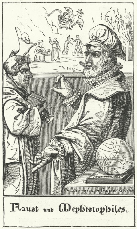 Faust és Mefisztó (metszet) alkotó: German School