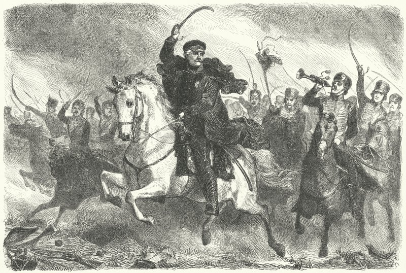 Blucher tábornagy a Ligny-i csatában alkotó: German School