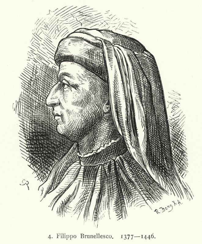 Filippo Brunellesco olasz építész és mérnök (metszet) alkotó: German School