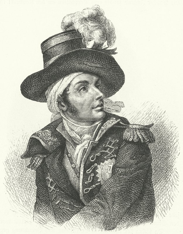 Francois de Charette, francia királypárti katona és politikus, aki a francia forradalmi rezsim elleni Vendee-lázadás egyik vezetője volt (metszet) alkotó: German School