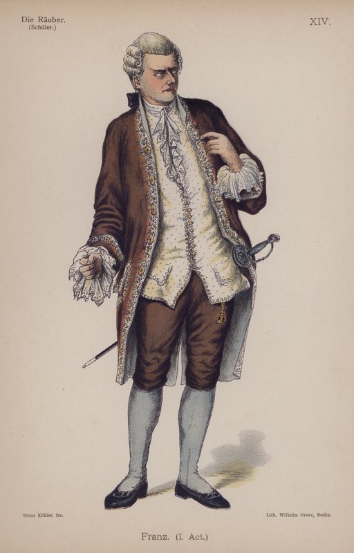 Franz a Die Rauberből (A rablók) Friedrich Schillertől (színes litó) alkotó: German School