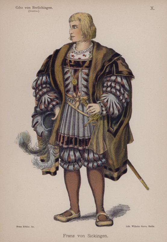 Franz von Sickingen, Goethe Gotz von Berlichingenből (színes litó) alkotó: German School