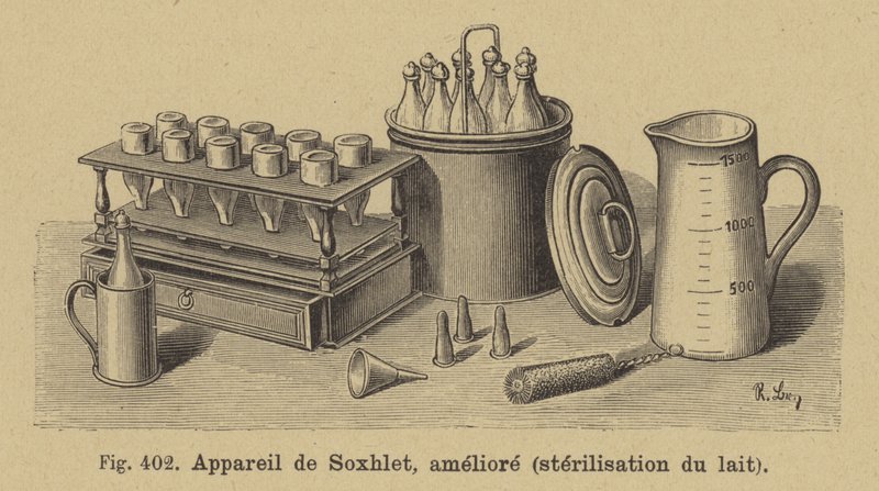 Franz von Soxhlets továbbfejlesztette a tej sterilizáló berendezését alkotó: German School