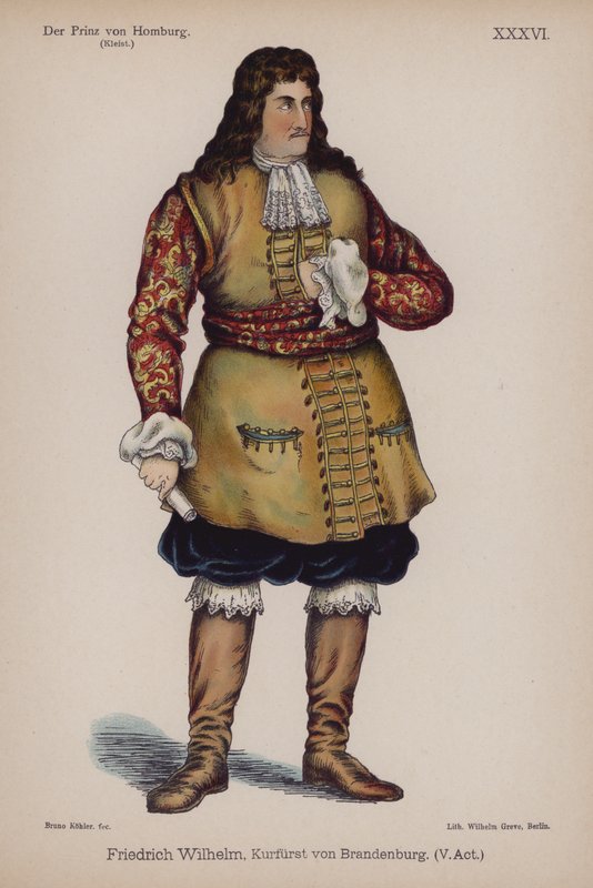 Friedrich Wilhelm, Brandenburg hercege, a Der Prinz von Homburg (Homburg hercege) című könyvéből Heinrich von Kleist (színes litó) alkotó: German School