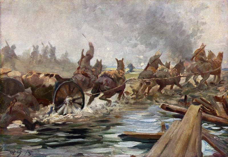 Egy keleti frontról, lőszerszállítás (színes lithó) alkotó: German School