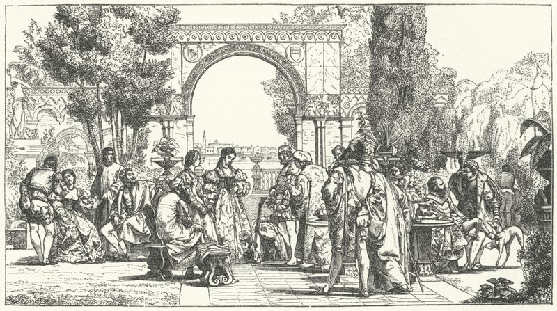 Kert a reneszánsz Firenzében (metszet) alkotó: German School