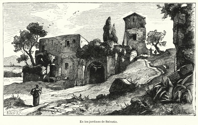Sallust kertek, Róma, Olaszország (litho) alkotó: German School