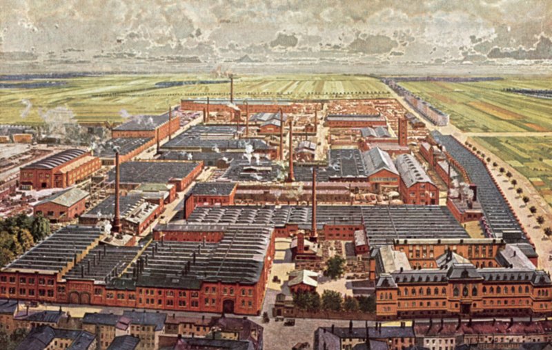 A Krupp Grusonwerk fegyverkezési munkáinak általános képe, Magdeburg, Németország alkotó: German School