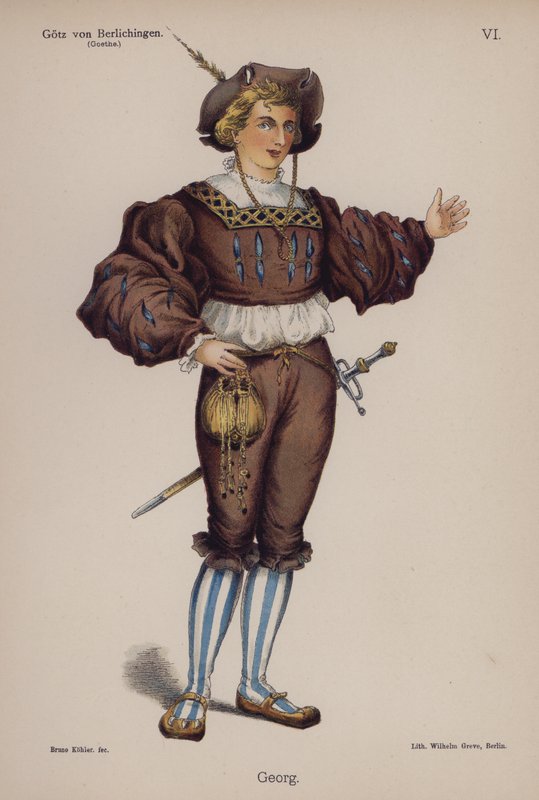 Georg, Goethe Gotz von Berlichingenből (színes litó) alkotó: German School