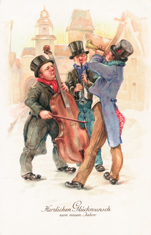 Német újévi kártya (színes litho) alkotó: German School