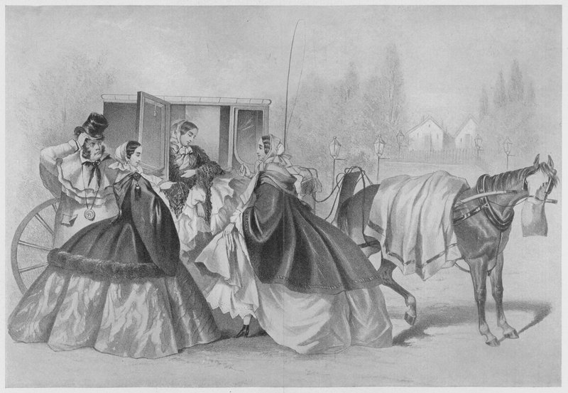 Német rajzfilm a krinolin divatjáról (litho) alkotó: German School