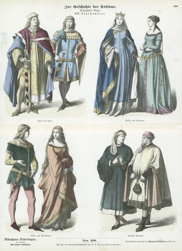 Német viseletek, 14. század alkotó: German School