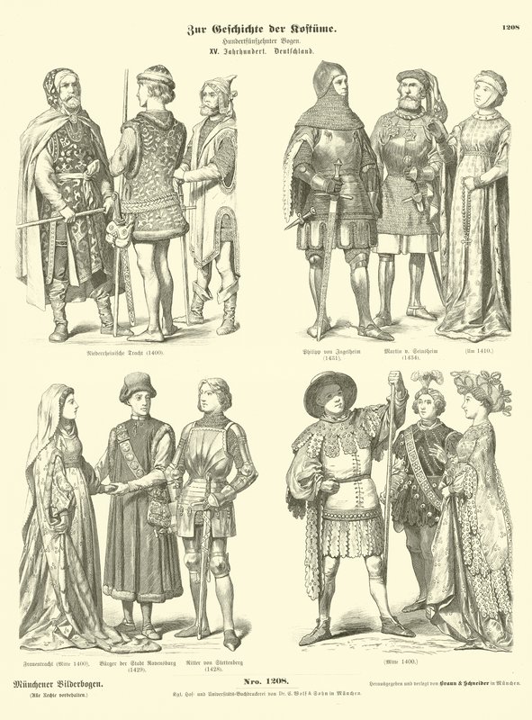 Német viseletek, 15. század alkotó: German School