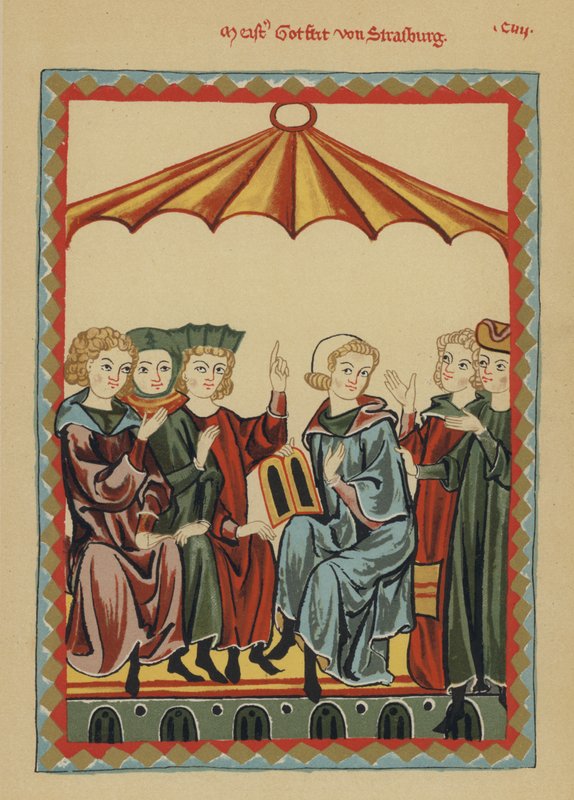 Gottfried von Strassburg, a Tristan című udvari románc középkori német szerzője alkotó: German School